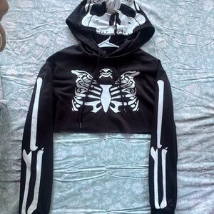 SHEIN Black and White Skeleton Crop Top